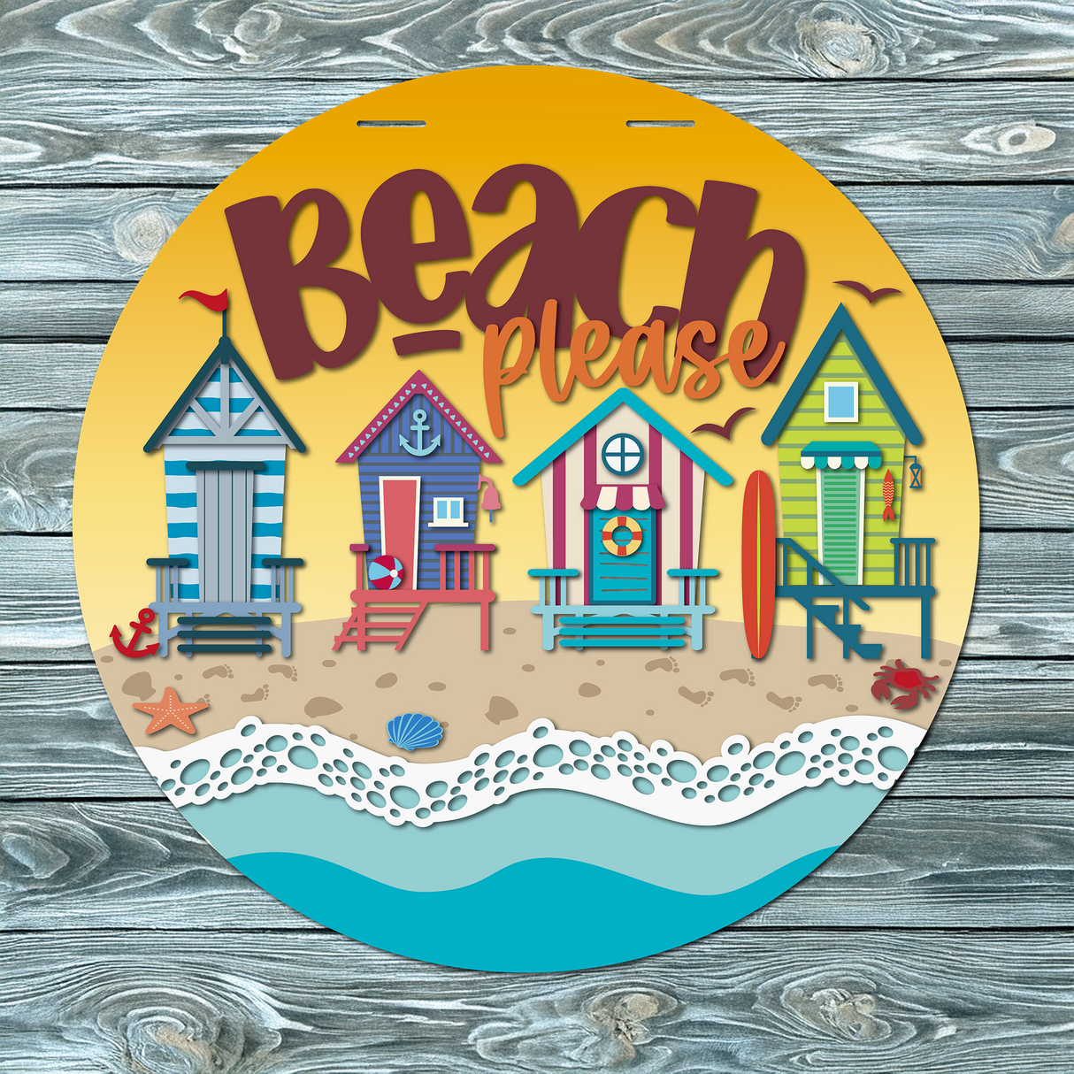 Beach Please Bungalows Door Hanger SVG