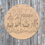 Beach Please Bungalows Door Hanger - DIY Unfinished Kit - Lvl 3