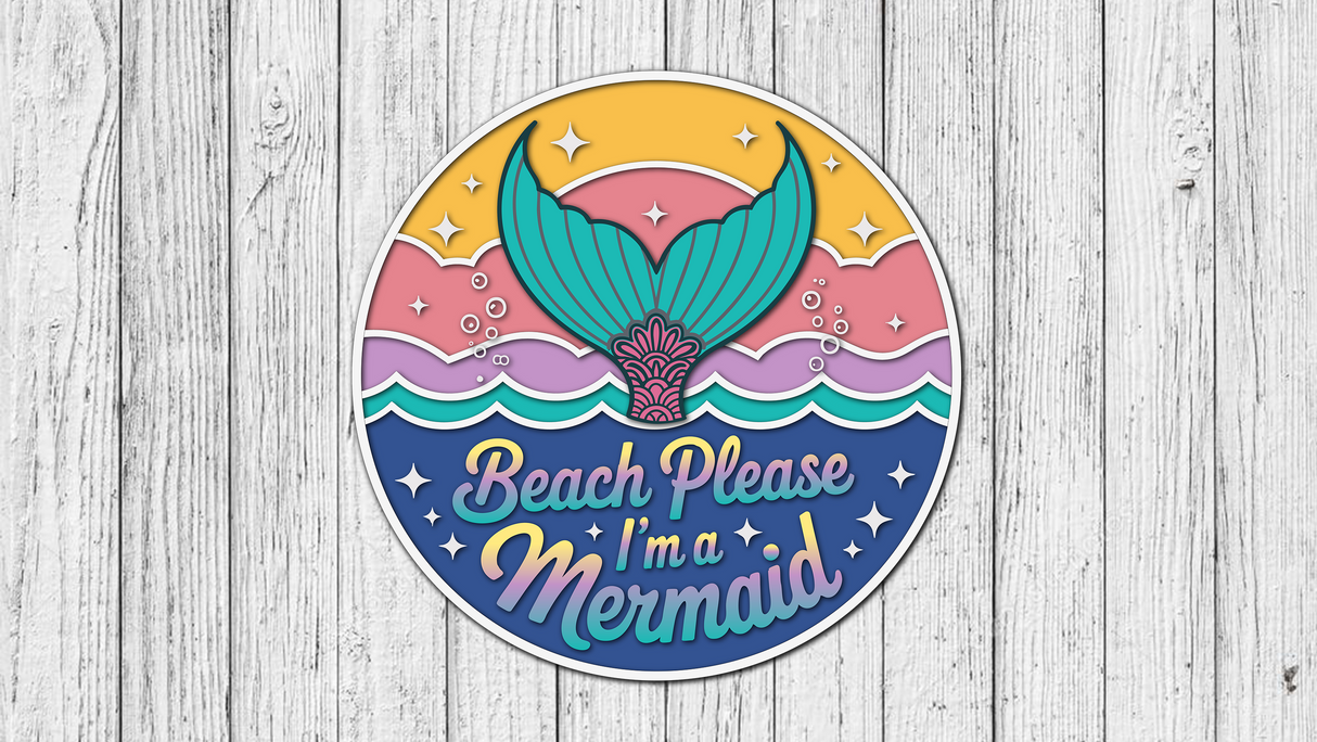 Beach Please I'm a Mermaid Door Hanger - Lvl 2