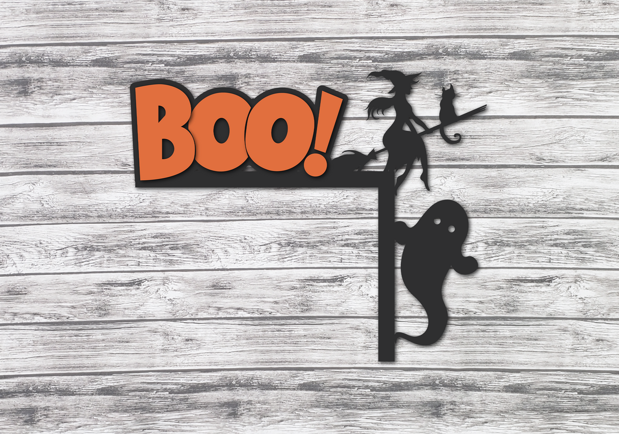 Boo! Witch Door Frame Corner Decor SVG
