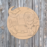 BOO! Witches Hat and Cat Door Hanger DIY Unfinished Kit