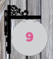 Custom Craft Booth Hanging Sign for Pop-Up Tents Double-Sided UV Printed Round Market Sign with Hanger