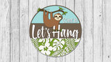 Come In Lets Hang Sloth Door Hanger - DIY Unfinished Kit - Lvl 2