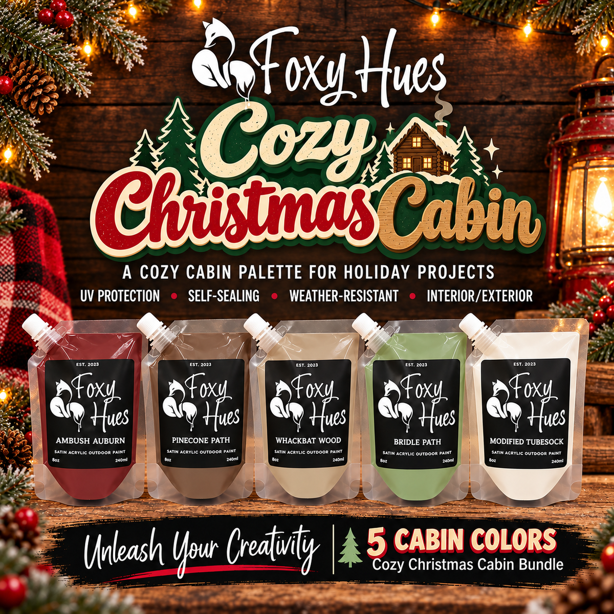 Foxy Hues Paints - Cozy Christmas Cabin Palette Bundle