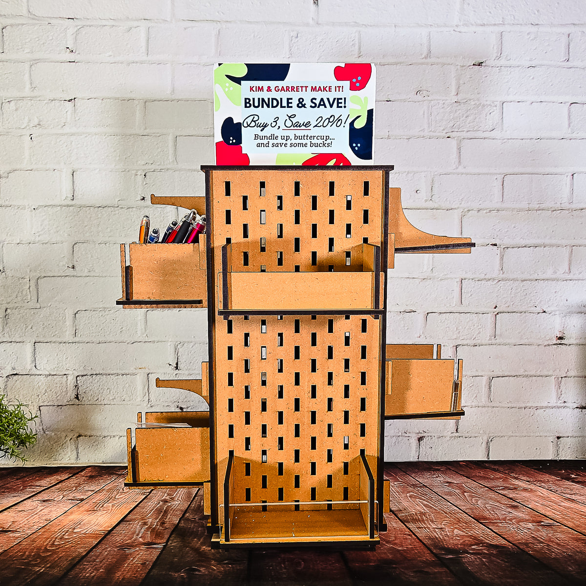 Rotating Display Rack – Portable Pegboard Organizer for Craft Shows ...