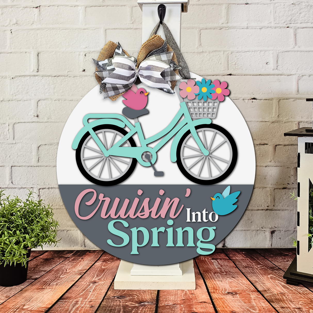 Cruisin' Into Spring Door Hanger - Finished