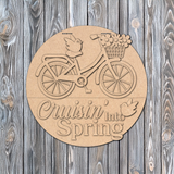 Cruisin' Into Spring Door Hanger - DIY Unfinished Kit - Lvl 2