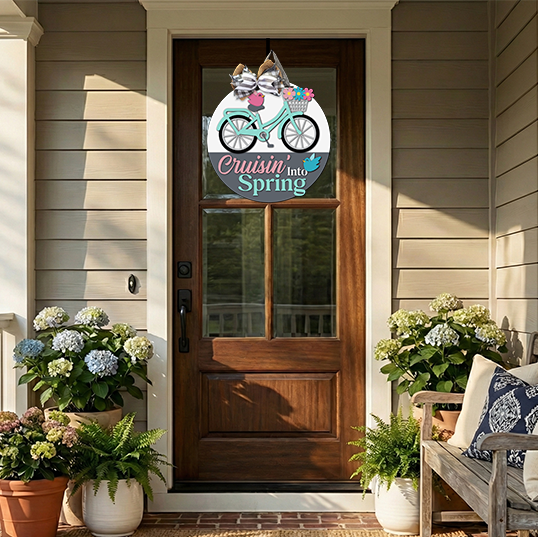 Cruisin' Into Spring Door Hanger SVG