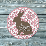 Elegant Bunny Door Hanger SVG