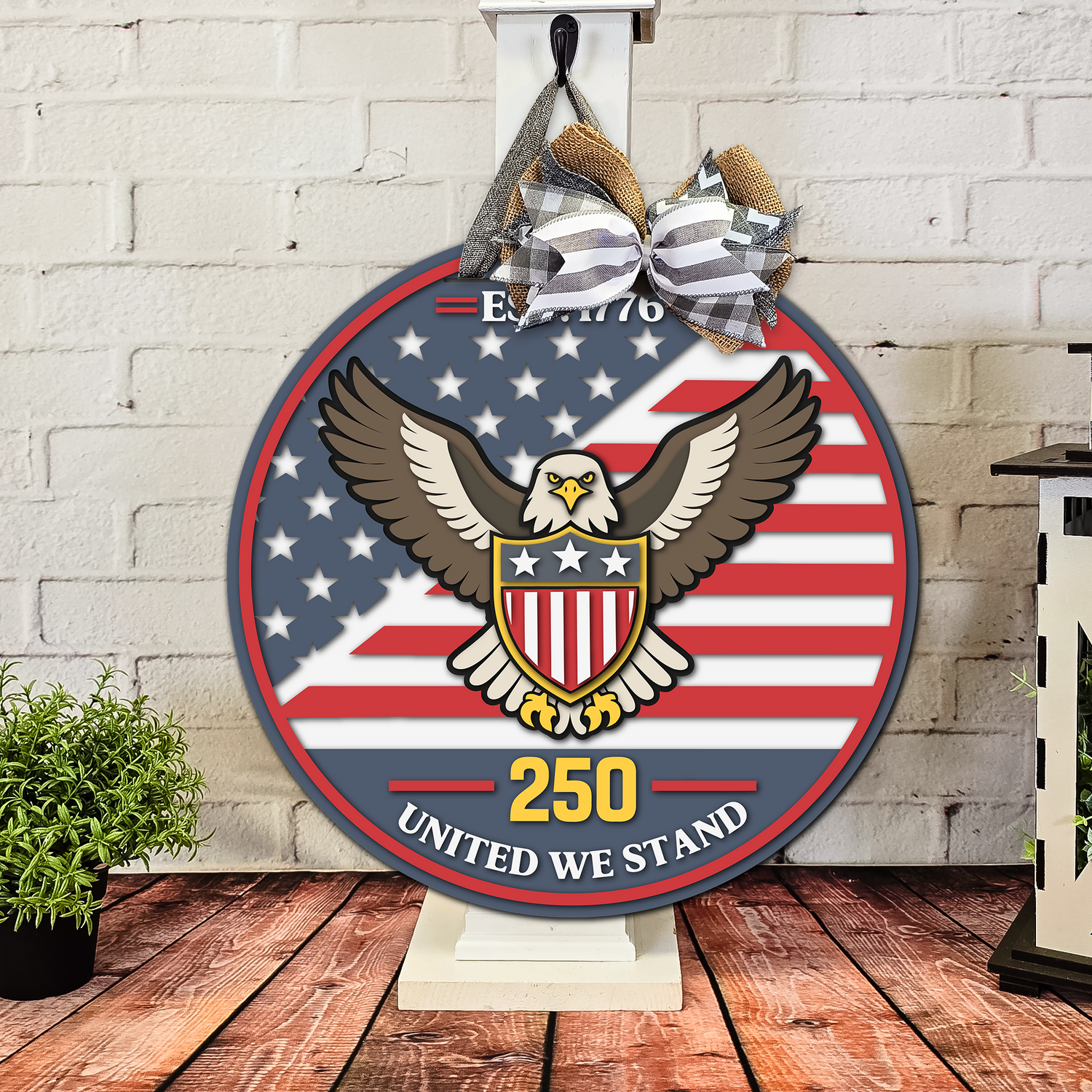 America 250 EST 1776 Door Hanger - DIY Unfinished Kit - Lvl 3