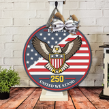 America Est 1776 Patriotic Door Hanger - DIY Unfinished Kit - Lvl 3