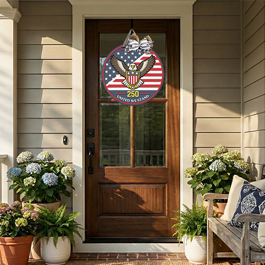 America Est 1776 Patriotic Door Hanger - DIY Unfinished Kit - Lvl 3