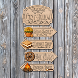 Cozy Hollow Fall Directional Sign Post with Base DIY Unfinished Kit