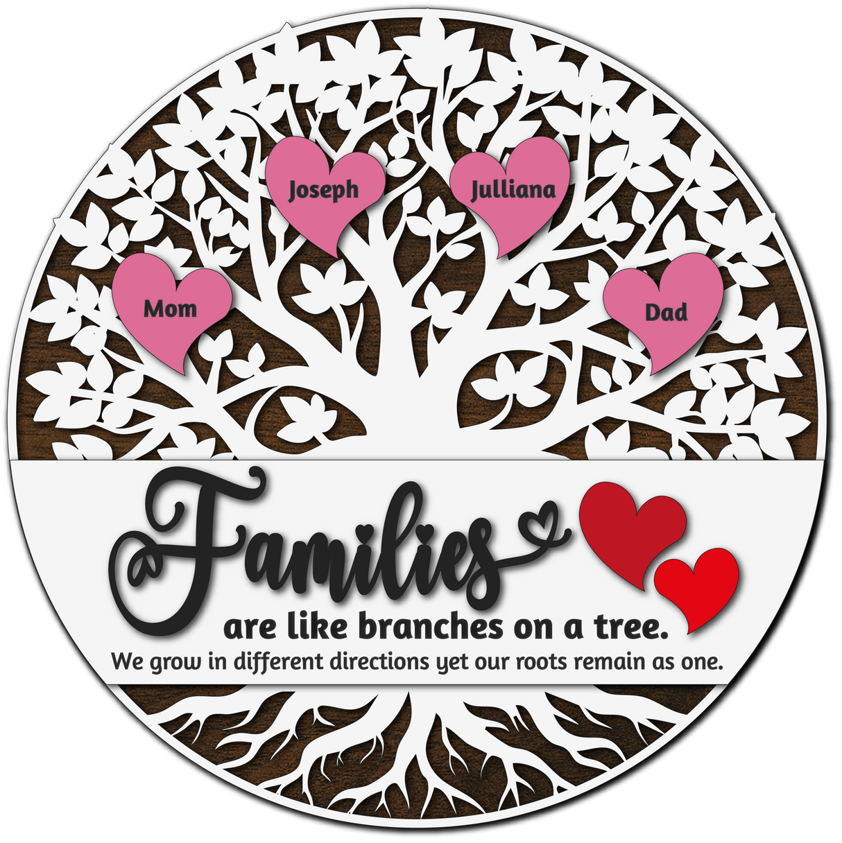 Master It Exclusive: Personalized Families Branches on a Tree 10inch Sign SVG