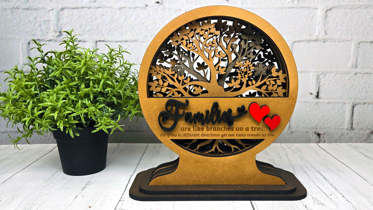 Families Tree of Life Shadow Tabletop Stander - Finished