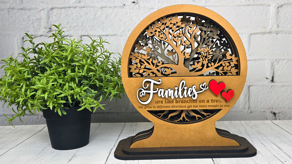 Families Tree of Life Shadow Tabletop Stander - Finished