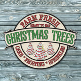 Farm Fresh Christmas Tree Cakes Door Hanger SVG
