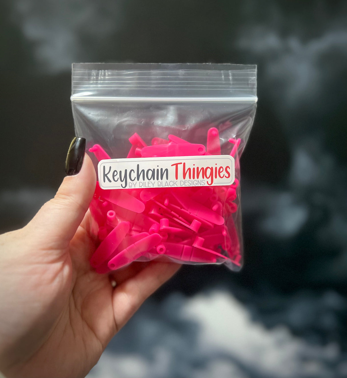 100 CUSTOM XL Pink Keychain Thingies® 1/8”+