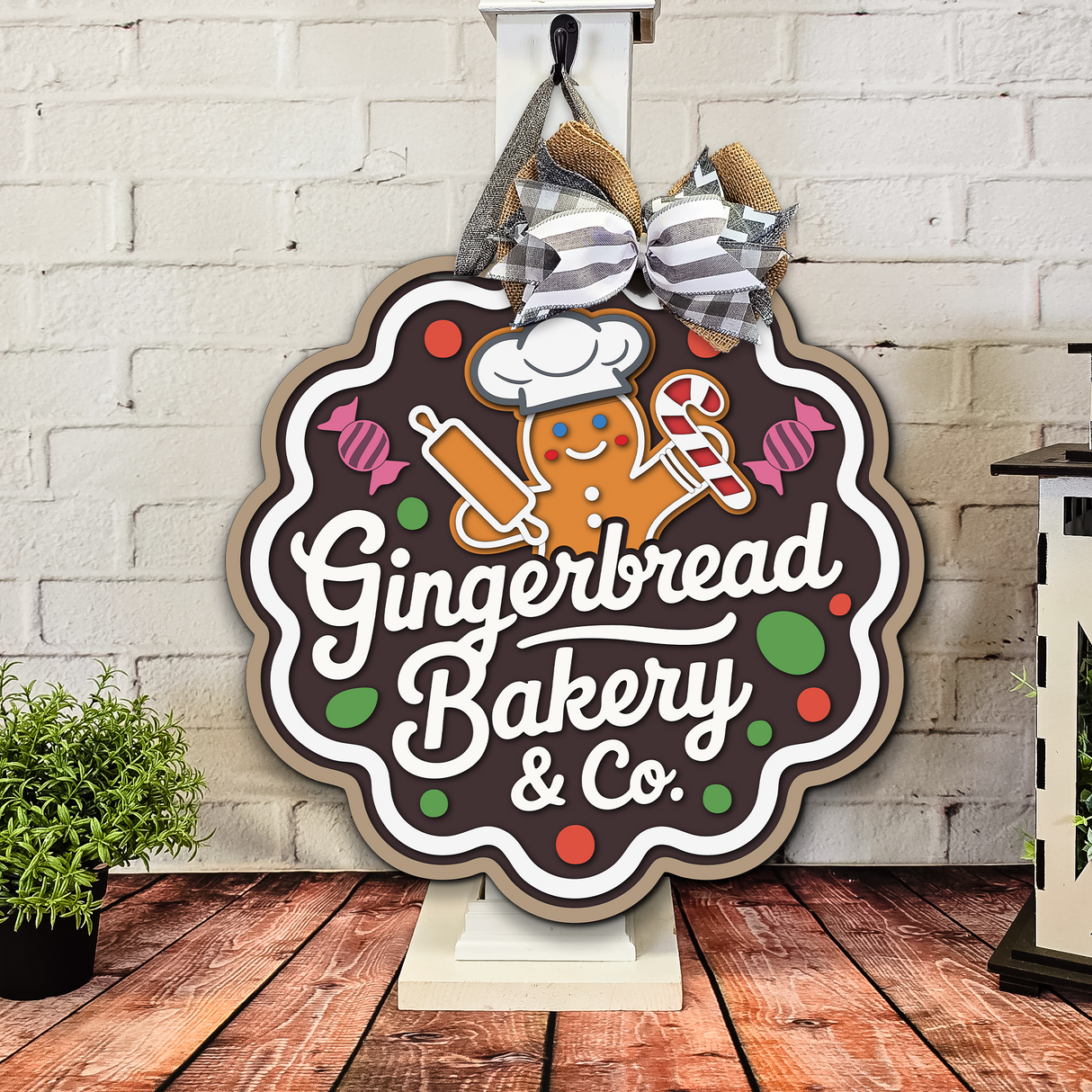 Gingerbread Bakery and Co Door Hanger - DIY Unfinished Kit - Lvl 2