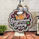 Gingerbread Bakery and Co Door Hanger - DIY Unfinished Kit - Lvl 2