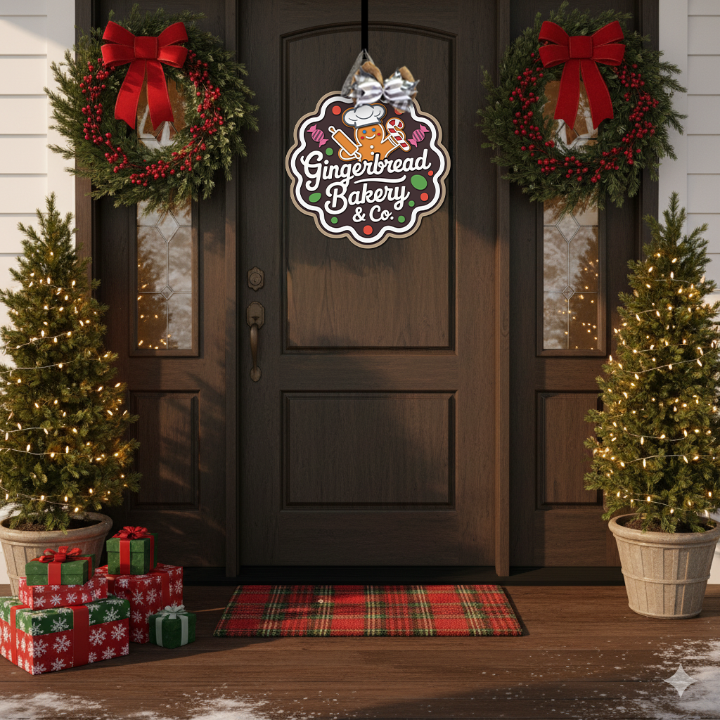 Gingerbread Bakery and Co Door Hanger - DIY Unfinished Kit - Lvl 2