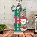 HO HO HO Faces Door Hanger - DIY Unfinished Kit - Lvl 1