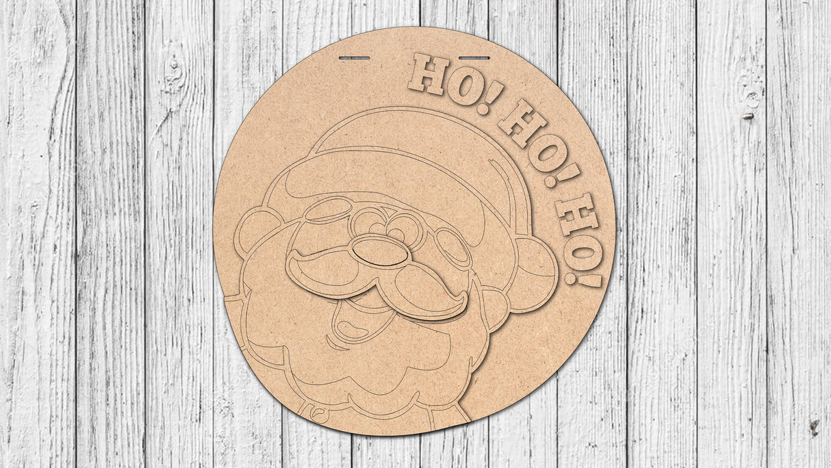 HO HO HO Santa Face Door Hanger - LEVEL 2