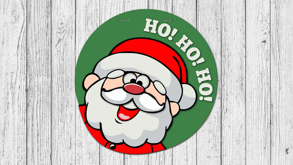 HO HO HO Santa Face Door Hanger SVG