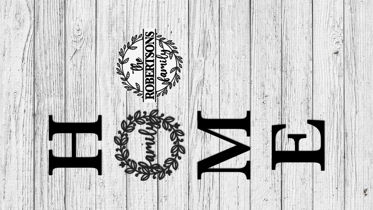 Master It Exclusive! Personalized HOME the family Wreath Porch Leaner SVG