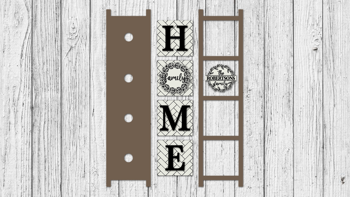 Master It Exclusive! Personalized HOME the family Wreath Small Ladder SVG