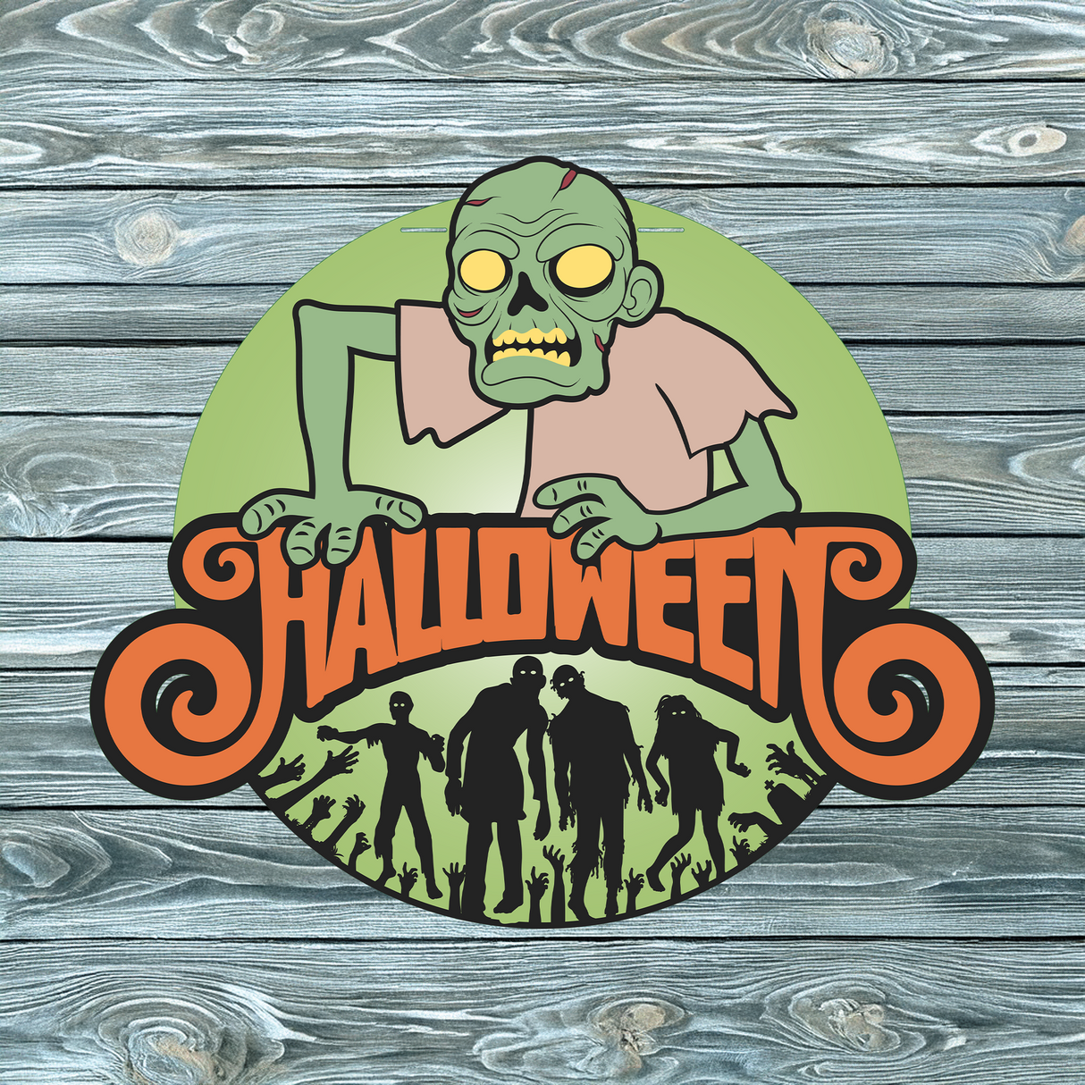 Halloween Zombie 2 Door Hanger SVG