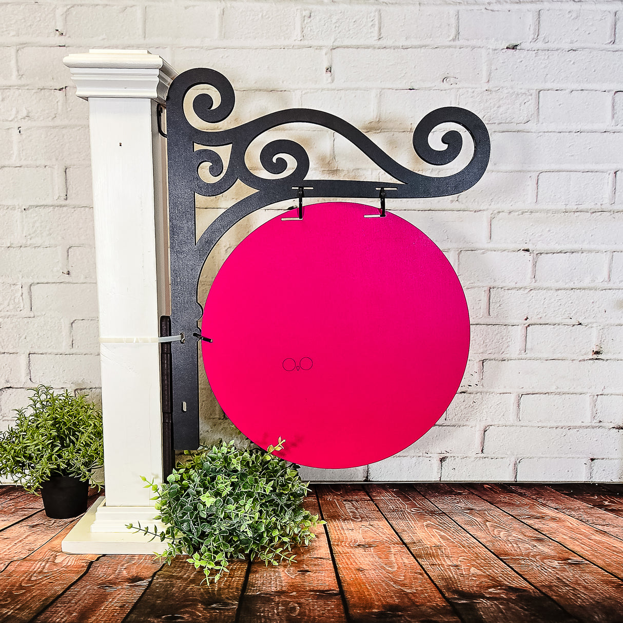 Custom Craft Booth Hanging Sign for Pop-Up Tents Double-Sided UV Printed Round Market Sign with Hanger