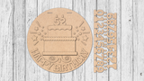 Happy Birthday Interchangeable Age Door Hanger - DIY Unfinished Kit - Lvl 2
