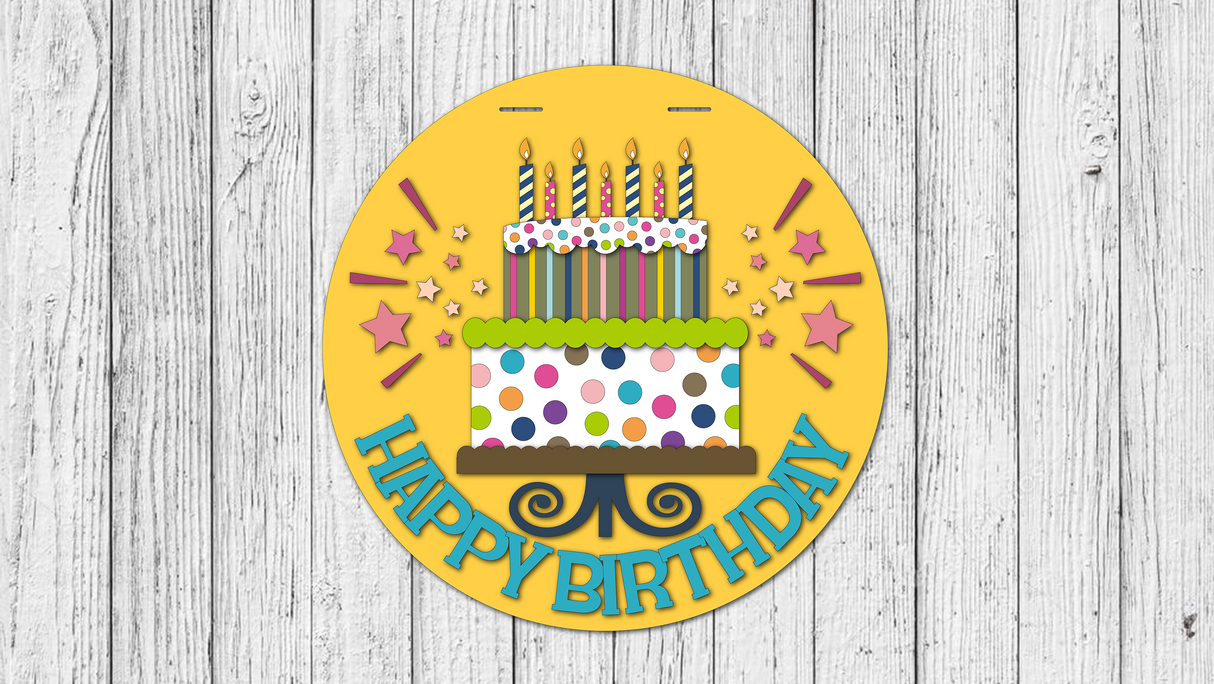 Happy Birthday Door Hanger SVG
