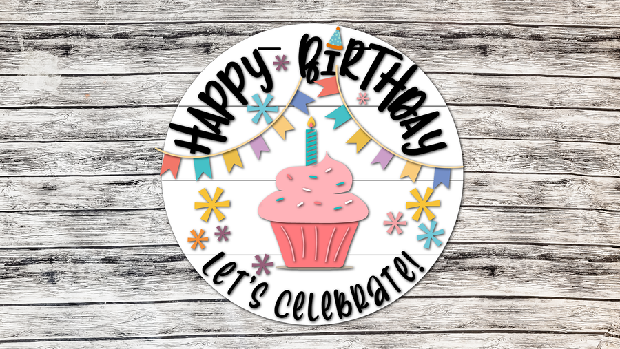 Happy Birthday Let's Celebrate Door Hanger - Lvl 2