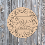 Happy Easter with Carrots Wreath Door Hanger - DIY Unfinished Kit - Lvl 2