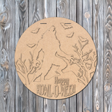 Happy Howl-O-Ween Werewolf Door Hanger - DIY Unfinished Kit - Lvl 1