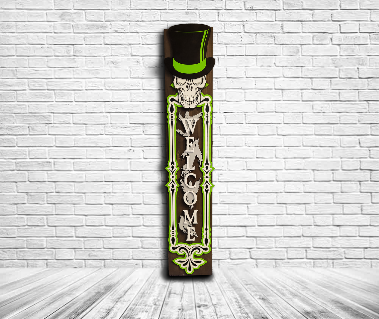 Haunted Mansion Skull Vertical Porch Leaner DIY Unfinished Kit