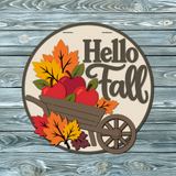 Hello Fall Apples Door Hanger SVG
