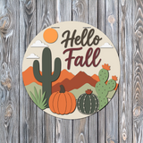 Hello Fall Desert Door Hanger SVG