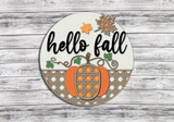 Hello Fall Rattan Pumpkin Door Hanger - LEVEL 1
