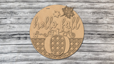 Hello Fall Rattan Pumpkin Door Hanger - LEVEL 1