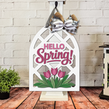 Hello Spring Arch Door Hanger SVG
