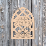 Hello Spring Arch Door Hanger - DIY Unfinished Kit - Lvl 2