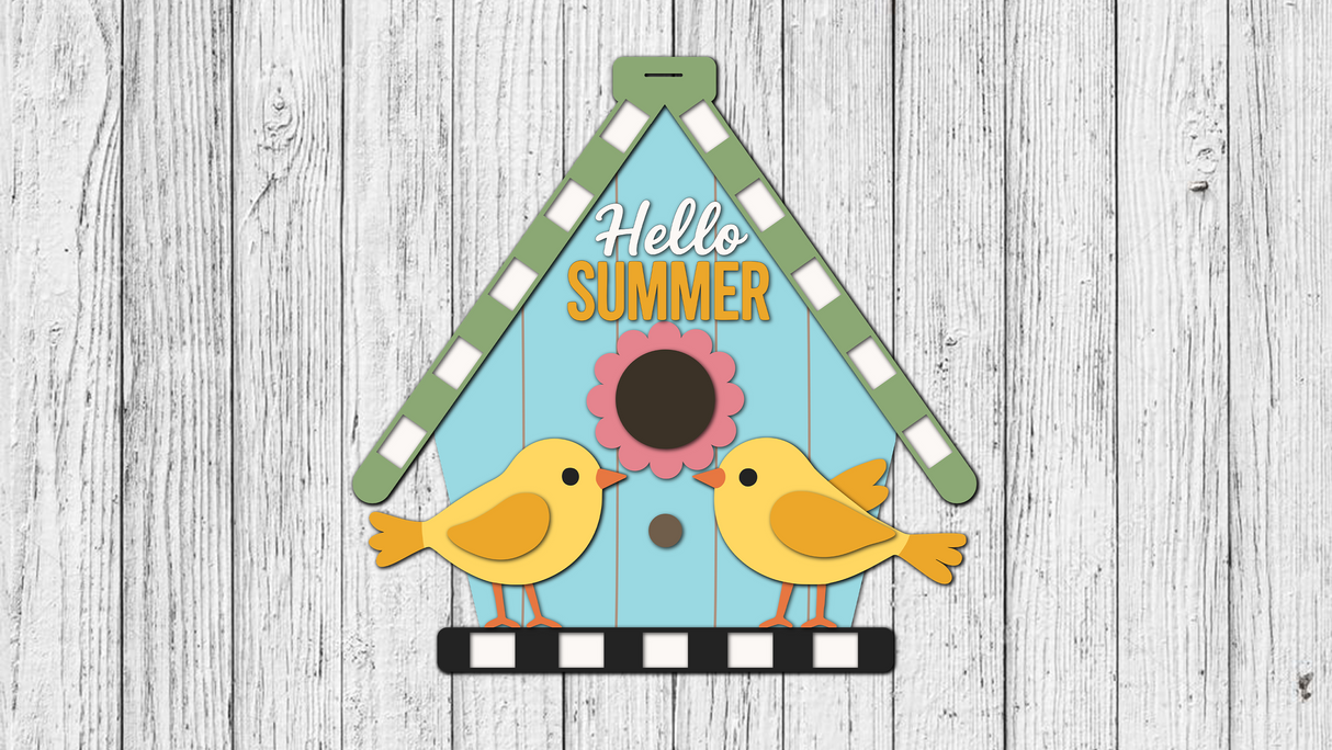 Master It Exclusive: Hello Summer Birdhouse and Birds Door Hanger SVG
