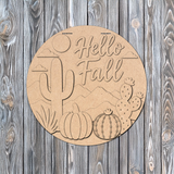 Hello Fall Desert Door Hanger - DIY Unfinished Kit - Lvl 2