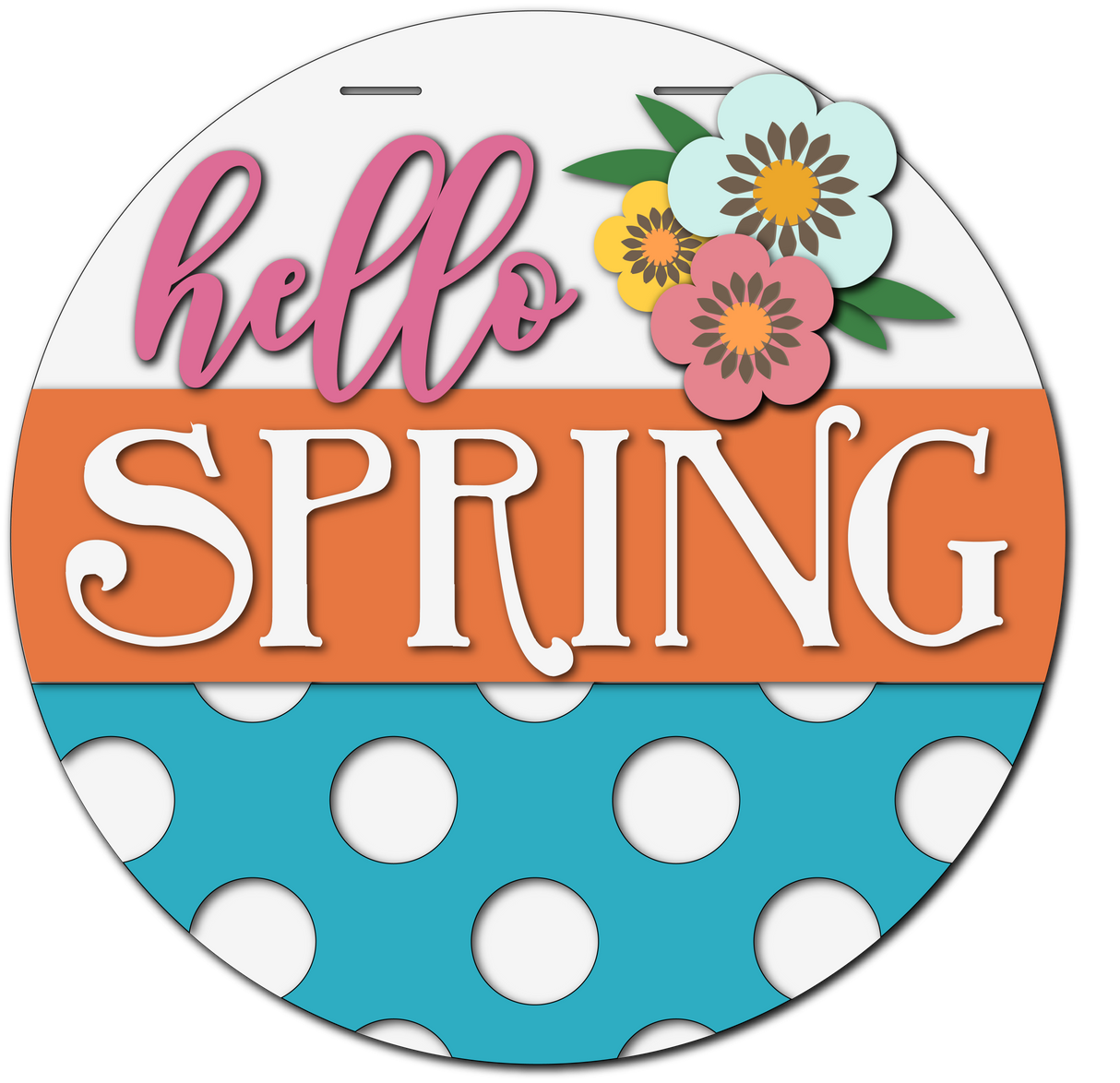 Hello Spring Polka Dots Door Hanger SVG
