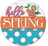 Hello Spring Polka Dots Door Hanger SVG