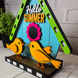 Master It Exclusive: Hello Summer Birdhouse and Birds Tabletop Stander SVG
