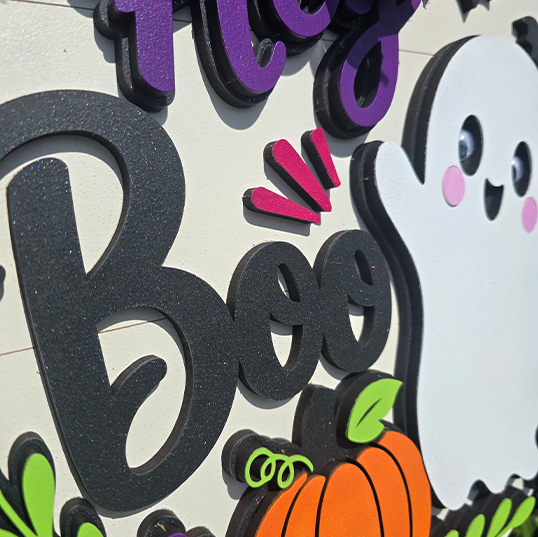 Hey Boo Cute Ghost Door Hanger SVG